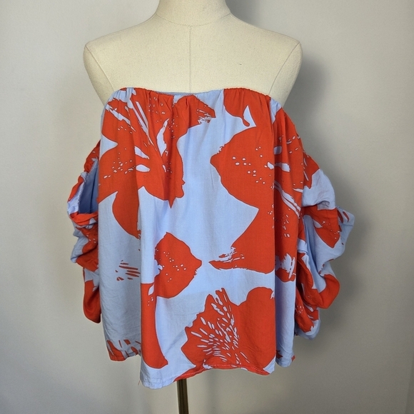 NWT Bardot Floral Caught Sleeve Bustier Top - Picture 6 of 8